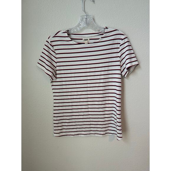 NWOT L’AGENCE Ressi Red White and Blue Stripes Crewneck Tee Size Medium - Picture 3 of 7